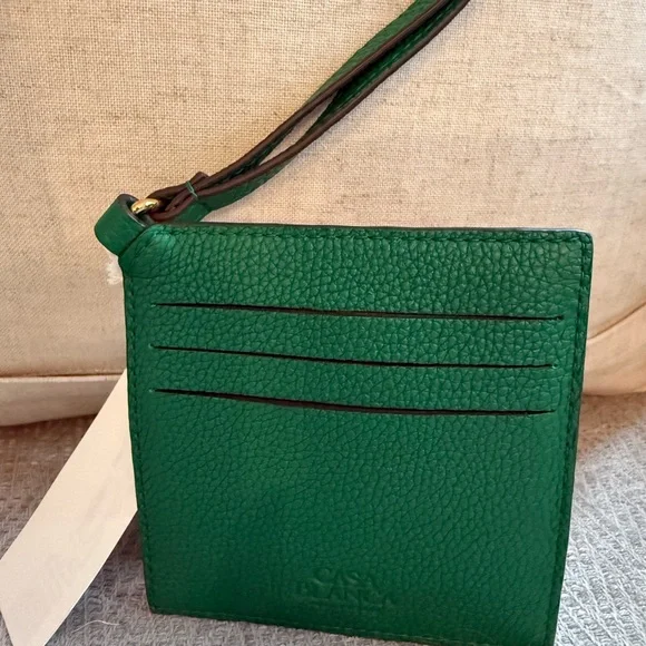 Casablanca Cream and Green Crossbody leather cardholder - Picture 4 of 7